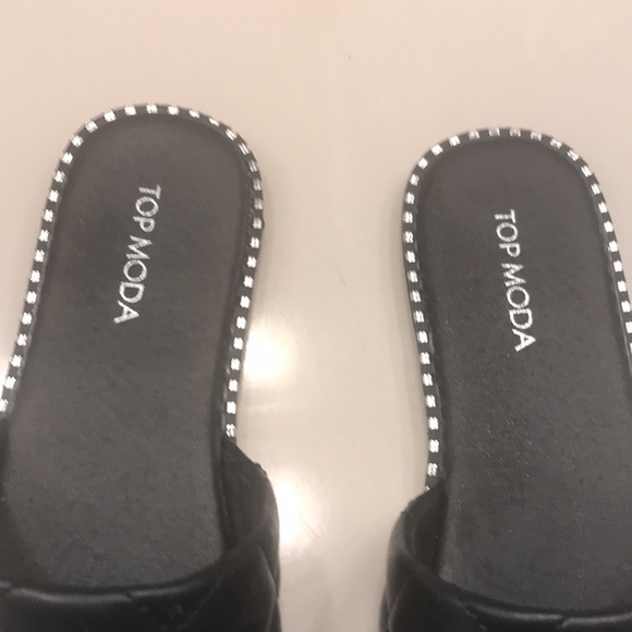 Top Moda black bling slip ons - Picture 2 of 4